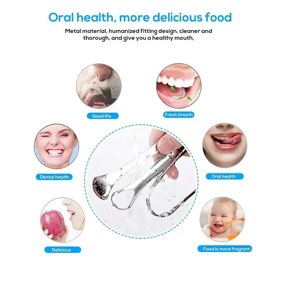 Premium 1Pcs/3Pcs Metal Tongue Scraper Cleaner for Adults & Kids, Portable Stainless Steel Tongue Scrapers Brushes for Removing