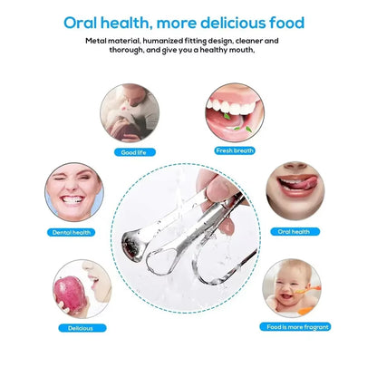 Premium 1Pcs/3Pcs Metal Tongue Scraper Cleaner for Adults & Kids, Portable Stainless Steel Tongue Scrapers Brushes for Removing