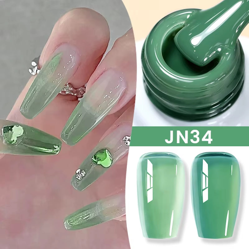 10Ml Jelly Nude Gel Nail Polish 50 Colors Semi Transparent Nail Art Nail Supplies Soak off UV LED Nails Gel Varnish