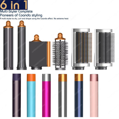 Professional 6IN1 Multi Hair Styler Hair Dryer 1300W Hair Straightener Curling Barrel Brush Hair Dryer Salon Styler Auto Wrap