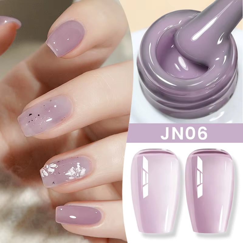 10Ml Jelly Nude Gel Nail Polish 50 Colors Semi Transparent Nail Art Nail Supplies Soak off UV LED Nails Gel Varnish