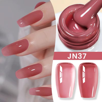 10Ml Jelly Nude Gel Nail Polish 50 Colors Semi Transparent Nail Art Nail Supplies Soak off UV LED Nails Gel Varnish