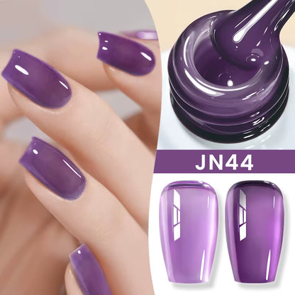 10Ml Jelly Nude Gel Nail Polish 50 Colors Semi Transparent Nail Art Nail Supplies Soak off UV LED Nails Gel Varnish