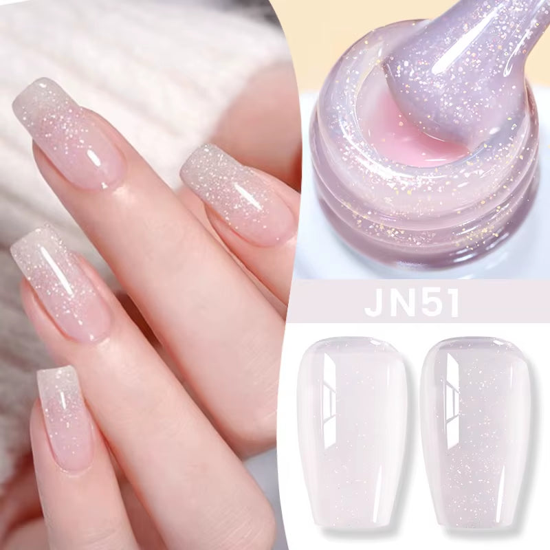 10Ml Jelly Nude Gel Nail Polish 50 Colors Semi Transparent Nail Art Nail Supplies Soak off UV LED Nails Gel Varnish