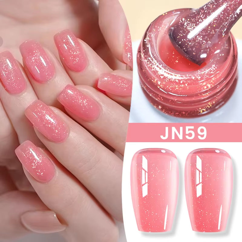 10Ml Jelly Nude Gel Nail Polish 50 Colors Semi Transparent Nail Art Nail Supplies Soak off UV LED Nails Gel Varnish