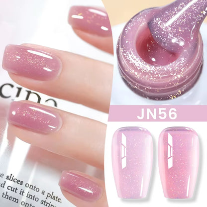 10Ml Jelly Nude Gel Nail Polish 50 Colors Semi Transparent Nail Art Nail Supplies Soak off UV LED Nails Gel Varnish