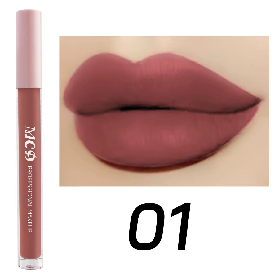 1PC Dark Brown Matte Velvet Lip Gloss Waterproof Liquid Lipstick Nude Brown Lips Korean Makeup for Lip Tint Lip Glaze Cosmetics