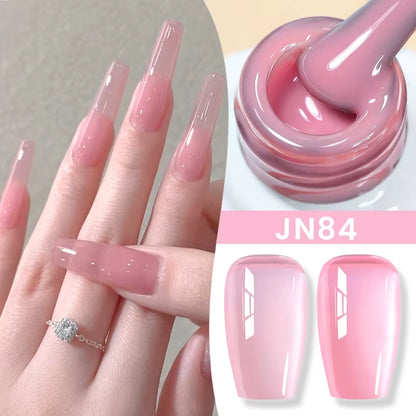 10Ml Jelly Nude Gel Nail Polish 50 Colors Semi Transparent Nail Art Nail Supplies Soak off UV LED Nails Gel Varnish