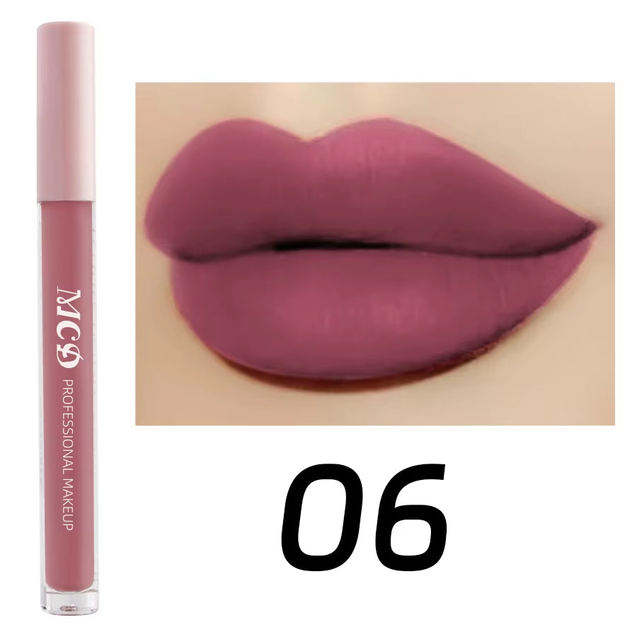 1PC Dark Brown Matte Velvet Lip Gloss Waterproof Liquid Lipstick Nude Brown Lips Korean Makeup for Lip Tint Lip Glaze Cosmetics