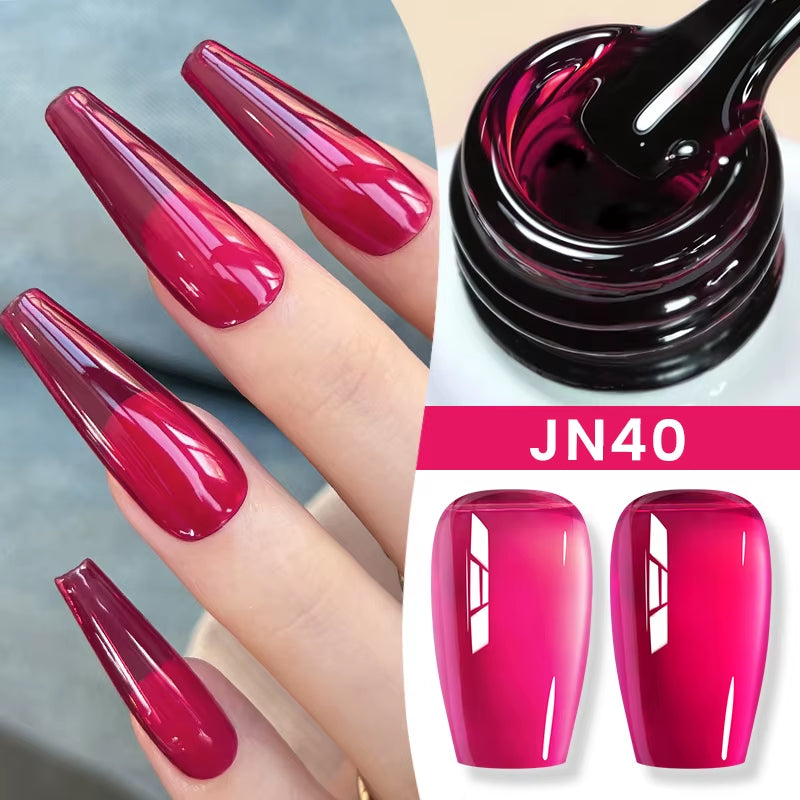 10Ml Jelly Nude Gel Nail Polish 50 Colors Semi Transparent Nail Art Nail Supplies Soak off UV LED Nails Gel Varnish
