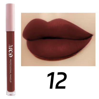 1PC Dark Brown Matte Velvet Lip Gloss Waterproof Liquid Lipstick Nude Brown Lips Korean Makeup for Lip Tint Lip Glaze Cosmetics