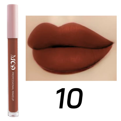 1PC Dark Brown Matte Velvet Lip Gloss Waterproof Liquid Lipstick Nude Brown Lips Korean Makeup for Lip Tint Lip Glaze Cosmetics