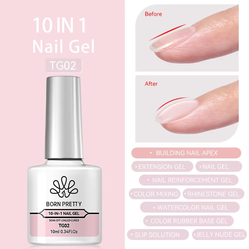10Ml Jelly Nude Gel Nail Polish 50 Colors Semi Transparent Nail Art Nail Supplies Soak off UV LED Nails Gel Varnish