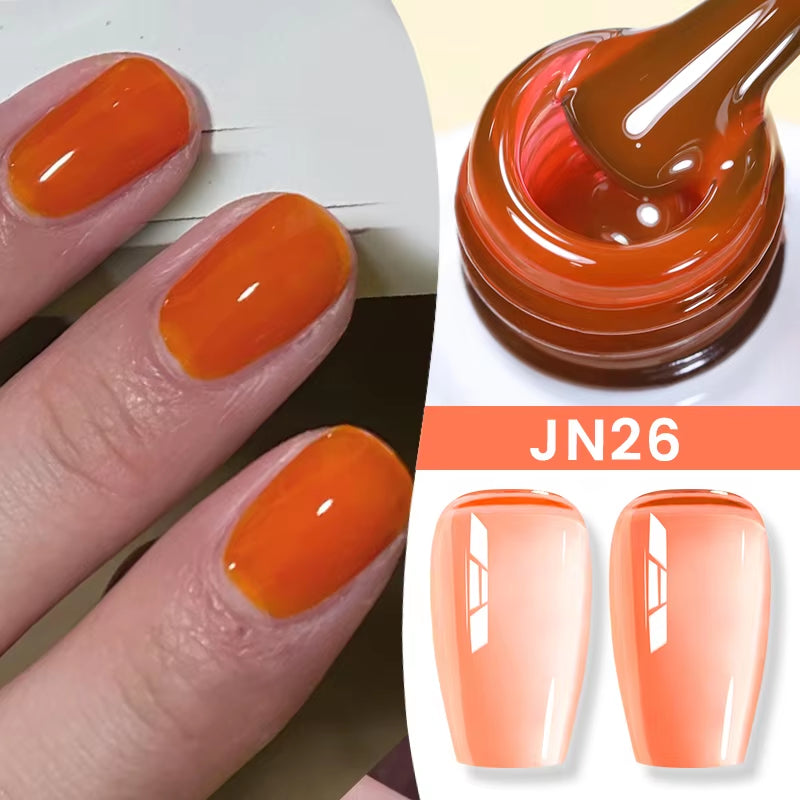 10Ml Jelly Nude Gel Nail Polish 50 Colors Semi Transparent Nail Art Nail Supplies Soak off UV LED Nails Gel Varnish