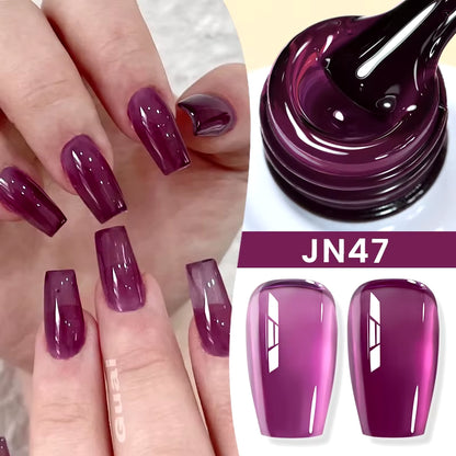 10Ml Jelly Nude Gel Nail Polish 50 Colors Semi Transparent Nail Art Nail Supplies Soak off UV LED Nails Gel Varnish