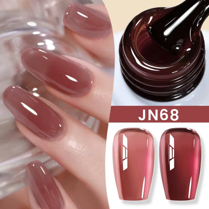 10Ml Jelly Nude Gel Nail Polish 50 Colors Semi Transparent Nail Art Nail Supplies Soak off UV LED Nails Gel Varnish
