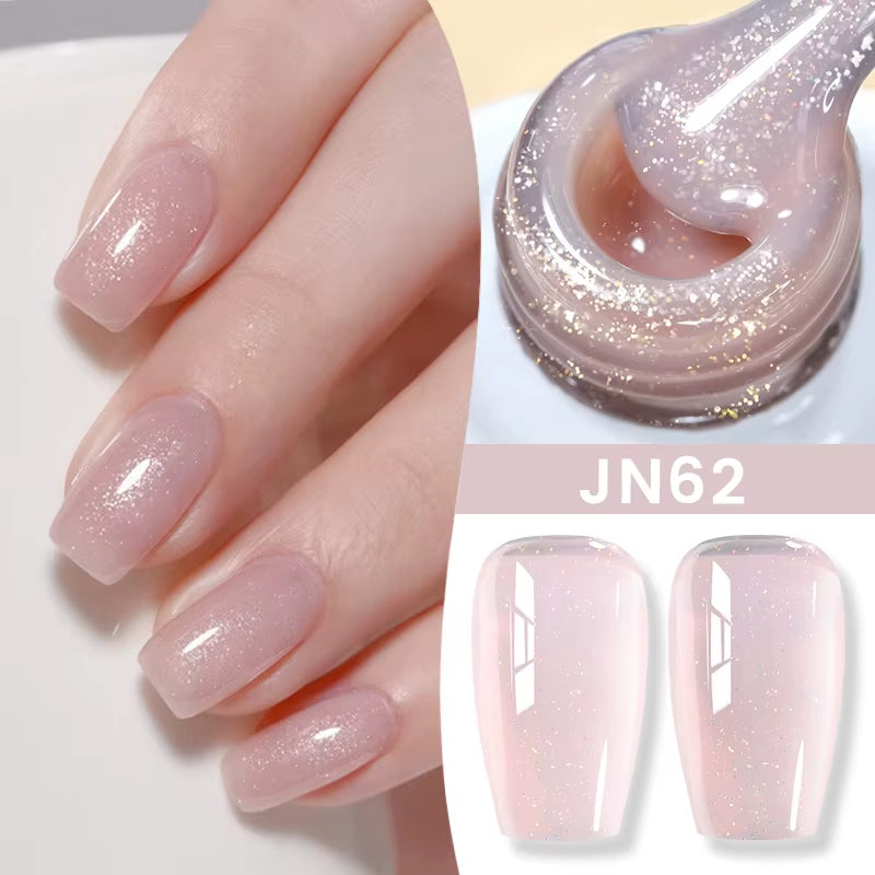 10Ml Jelly Nude Gel Nail Polish 50 Colors Semi Transparent Nail Art Nail Supplies Soak off UV LED Nails Gel Varnish