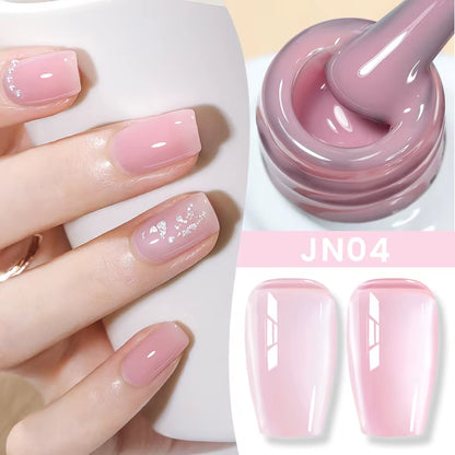 10Ml Jelly Nude Gel Nail Polish 50 Colors Semi Transparent Nail Art Nail Supplies Soak off UV LED Nails Gel Varnish