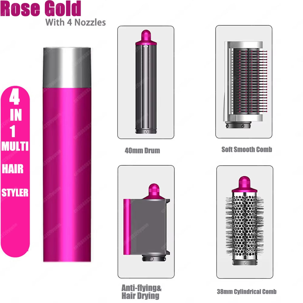 Professional 6IN1 Multi Hair Styler Hair Dryer 1300W Hair Straightener Curling Barrel Brush Hair Dryer Salon Styler Auto Wrap