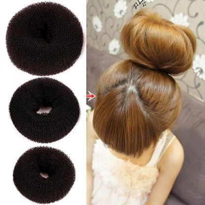 3Colors Fashion Elegant Hair Bun Donut Foam Sponge Easy Big Ring Hair Styling Tools Hairstyle Hair Accessories for Girls Women