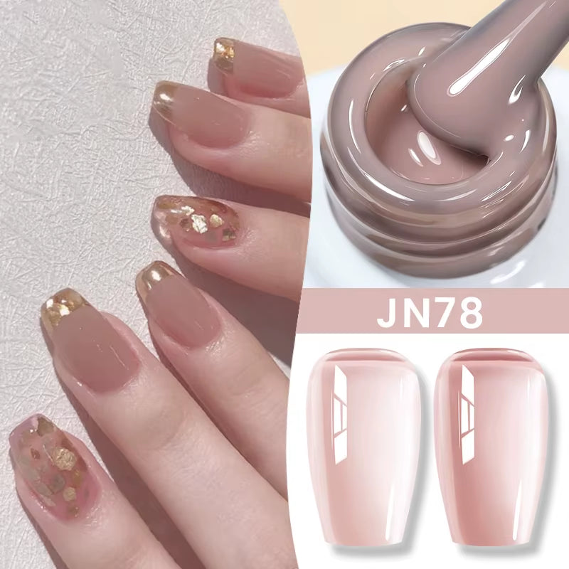 10Ml Jelly Nude Gel Nail Polish 50 Colors Semi Transparent Nail Art Nail Supplies Soak off UV LED Nails Gel Varnish