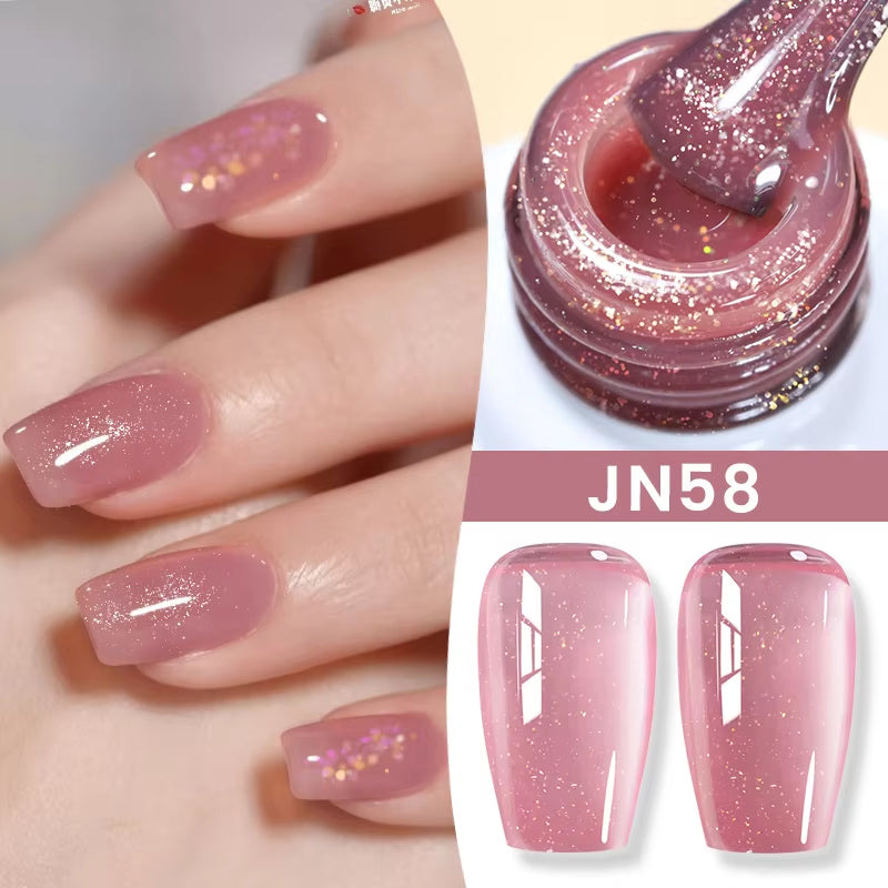 10Ml Jelly Nude Gel Nail Polish 50 Colors Semi Transparent Nail Art Nail Supplies Soak off UV LED Nails Gel Varnish