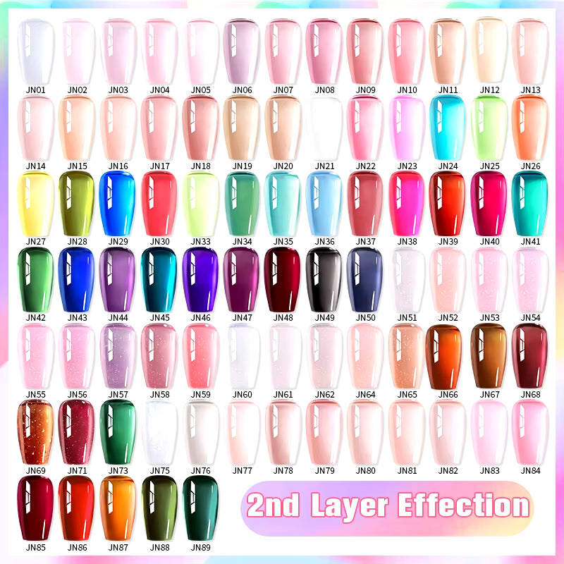 10Ml Jelly Nude Gel Nail Polish 50 Colors Semi Transparent Nail Art Nail Supplies Soak off UV LED Nails Gel Varnish
