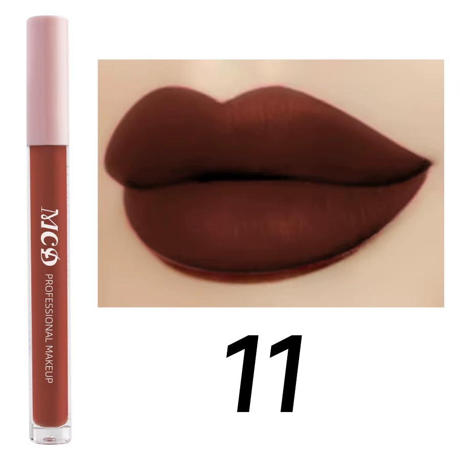 1PC Dark Brown Matte Velvet Lip Gloss Waterproof Liquid Lipstick Nude Brown Lips Korean Makeup for Lip Tint Lip Glaze Cosmetics