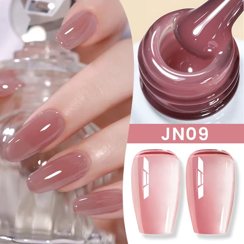 10Ml Jelly Nude Gel Nail Polish 50 Colors Semi Transparent Nail Art Nail Supplies Soak off UV LED Nails Gel Varnish