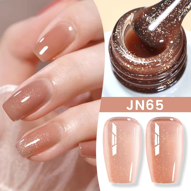 10Ml Jelly Nude Gel Nail Polish 50 Colors Semi Transparent Nail Art Nail Supplies Soak off UV LED Nails Gel Varnish
