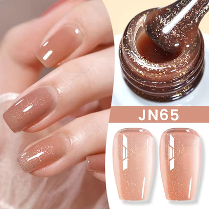 10Ml Jelly Nude Gel Nail Polish 50 Colors Semi Transparent Nail Art Nail Supplies Soak off UV LED Nails Gel Varnish