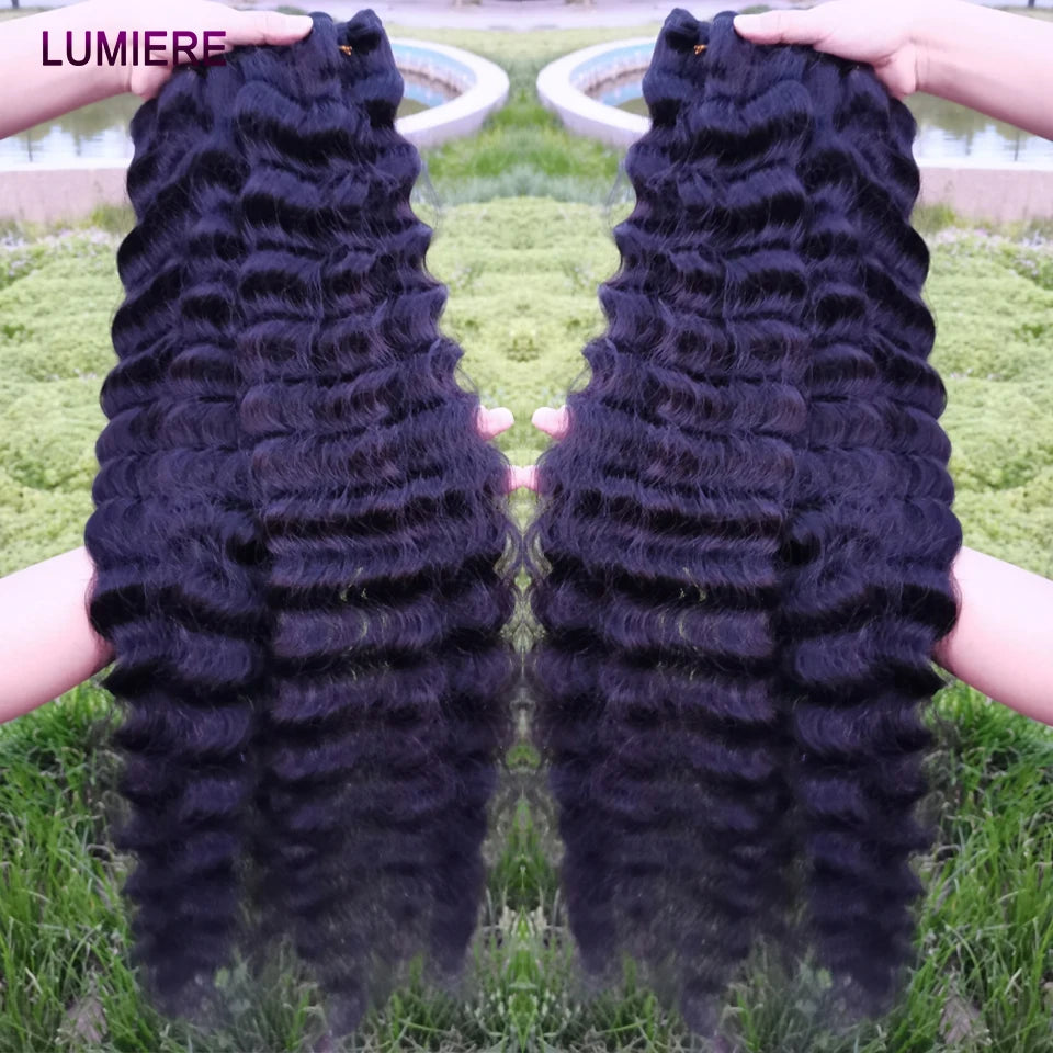 30 40 Inch Loose Deep Wave Bundles Brazilian Raw Human Hair Weave Bundles 1/3/4 Bundle Deals Human Hair Extensions for Women