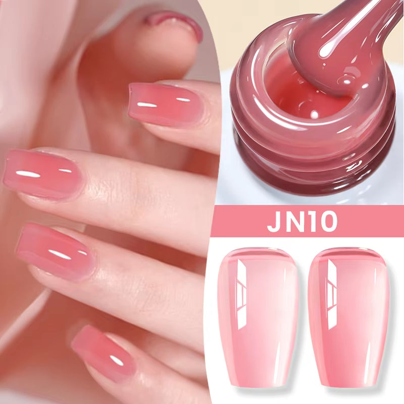 10Ml Jelly Nude Gel Nail Polish 50 Colors Semi Transparent Nail Art Nail Supplies Soak off UV LED Nails Gel Varnish