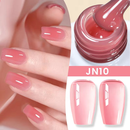 10Ml Jelly Nude Gel Nail Polish 50 Colors Semi Transparent Nail Art Nail Supplies Soak off UV LED Nails Gel Varnish