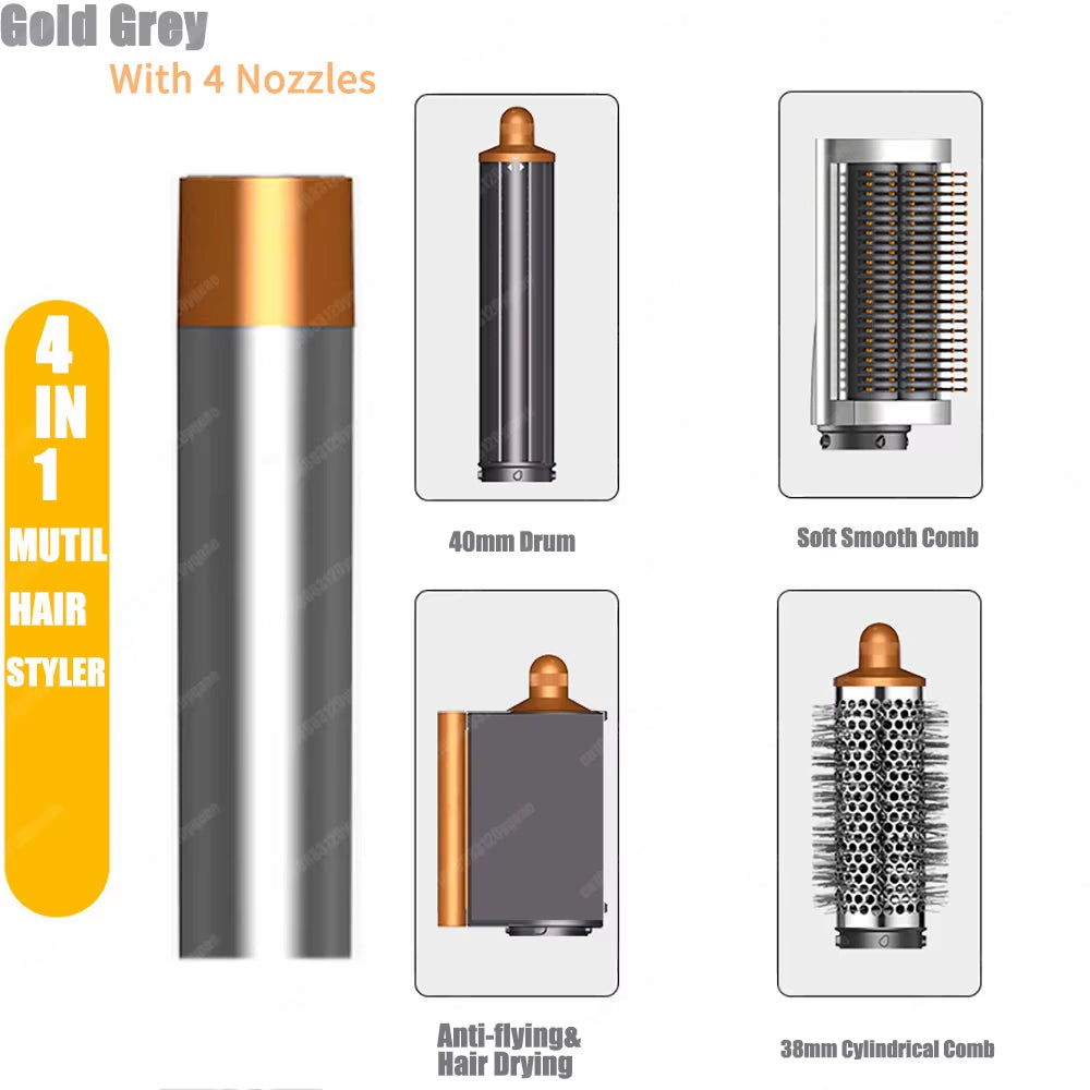 Professional 6IN1 Multi Hair Styler Hair Dryer 1300W Hair Straightener Curling Barrel Brush Hair Dryer Salon Styler Auto Wrap