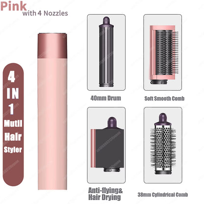 Professional 6IN1 Multi Hair Styler Hair Dryer 1300W Hair Straightener Curling Barrel Brush Hair Dryer Salon Styler Auto Wrap