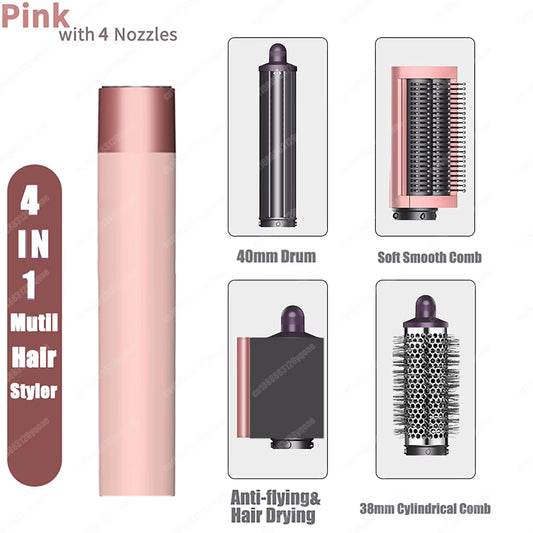 Professional 6IN1 Multi Hair Styler Hair Dryer 1300W Hair Straightener Curling Barrel Brush Hair Dryer Salon Styler Auto Wrap