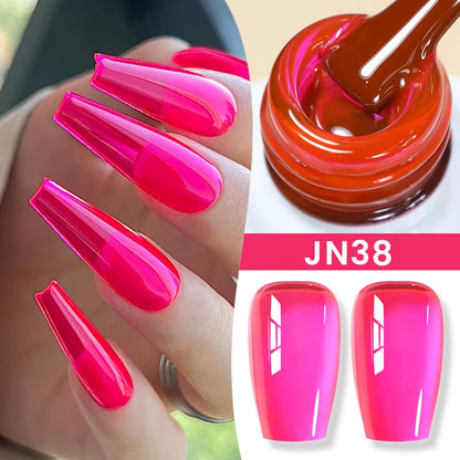 10Ml Jelly Nude Gel Nail Polish 50 Colors Semi Transparent Nail Art Nail Supplies Soak off UV LED Nails Gel Varnish